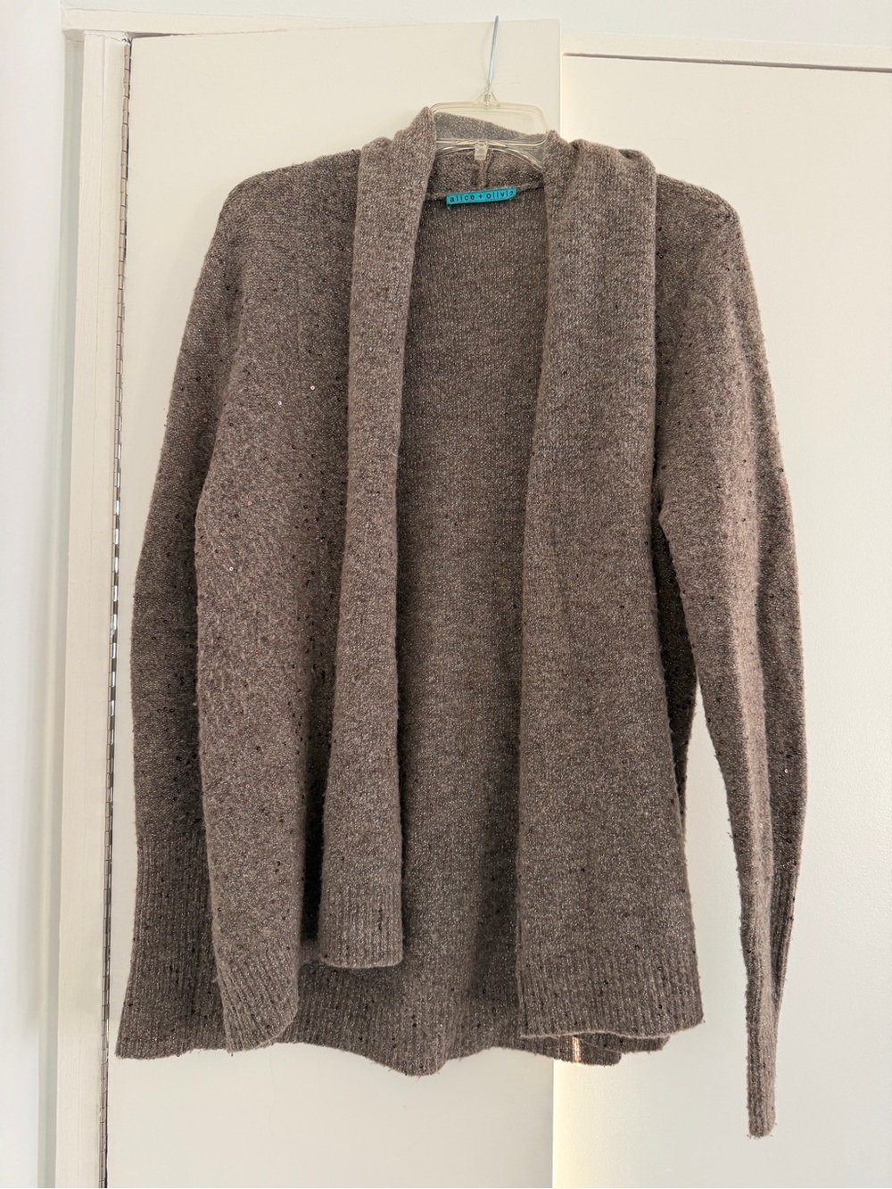 Alice & Olivia Brown Cardigan Sequin Detailing size L